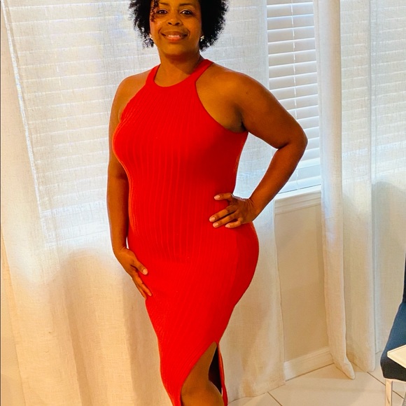 Rust Sparkle Sweater Dress - Picture 3 of 3